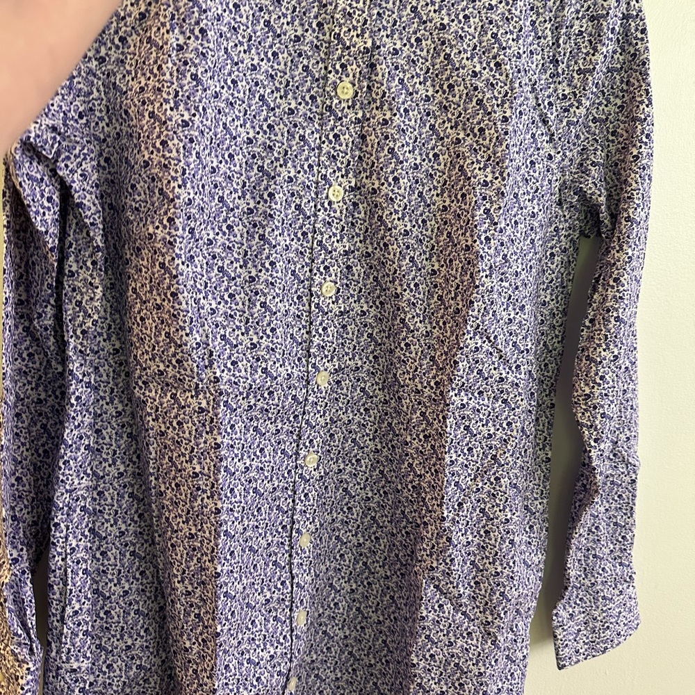 Duluth Trading Co Blue Floral Men's Shirt